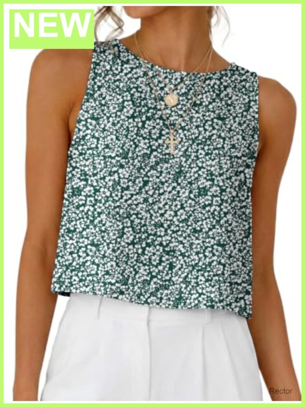 Womens Sleeveless Crop Tank Top Loose Fit Casual Summer Beach Vacation Top